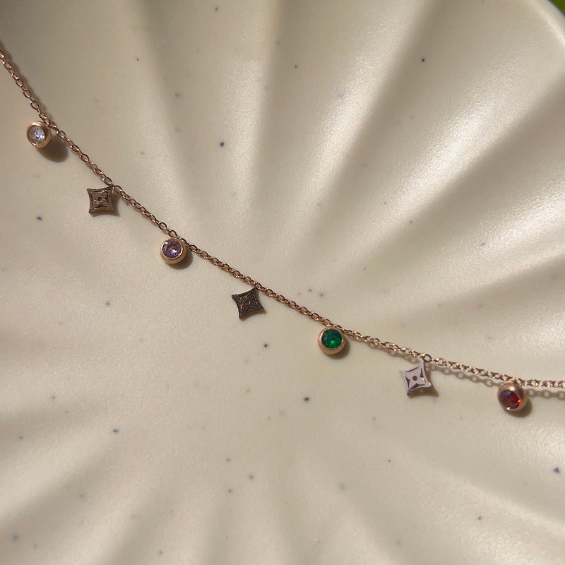 CLOVER ZIRCON CHARM ANKLET